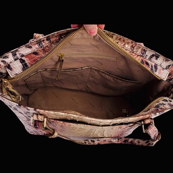 BRAHMIN MEDIUM MISHA PROWL CHEETAH PINK GOLD TOTE - Picture 5 of 12